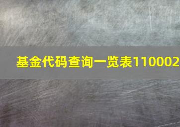 基金代码查询一览表110002