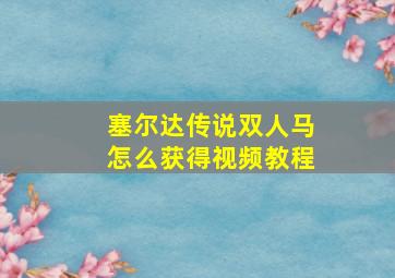 塞尔达传说双人马怎么获得视频教程