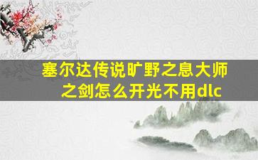 塞尔达传说旷野之息大师之剑怎么开光不用dlc