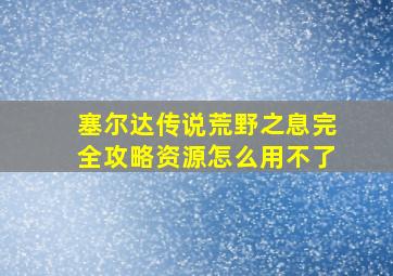 塞尔达传说荒野之息完全攻略资源怎么用不了