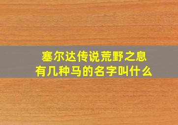 塞尔达传说荒野之息有几种马的名字叫什么