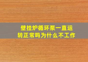 壁挂炉循环泵一直运转正常吗为什么不工作