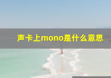 声卡上mono是什么意思