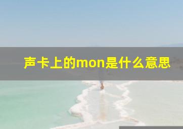 声卡上的mon是什么意思