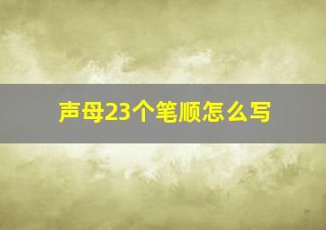 声母23个笔顺怎么写