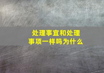 处理事宜和处理事项一样吗为什么