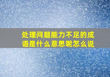 处理问题能力不足的成语是什么意思呢怎么说