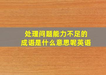 处理问题能力不足的成语是什么意思呢英语