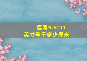 复写9.5*11英寸等于多少厘米