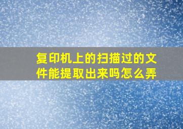 复印机上的扫描过的文件能提取出来吗怎么弄