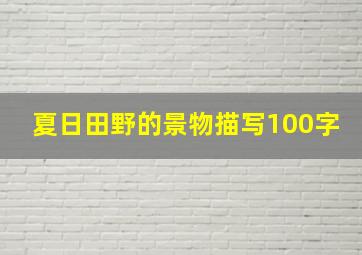 夏日田野的景物描写100字