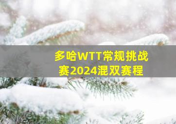 多哈WTT常规挑战赛2024混双赛程