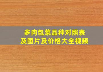 多肉包菜品种对照表及图片及价格大全视频