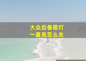 大众后备箱灯一直亮怎么关