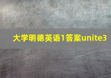 大学明德英语1答案unite3