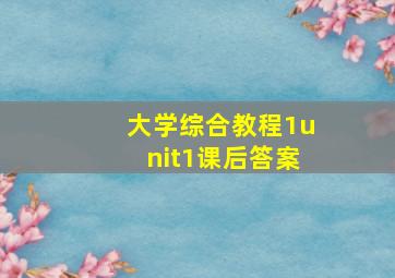 大学综合教程1unit1课后答案