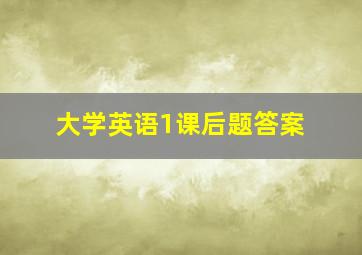 大学英语1课后题答案