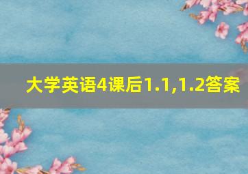 大学英语4课后1.1,1.2答案