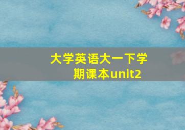 大学英语大一下学期课本unit2