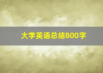 大学英语总结800字