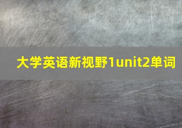 大学英语新视野1unit2单词