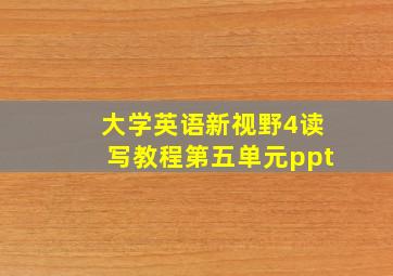 大学英语新视野4读写教程第五单元ppt