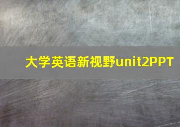 大学英语新视野unit2PPT