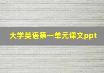 大学英语第一单元课文ppt