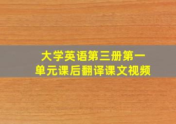 大学英语第三册第一单元课后翻译课文视频