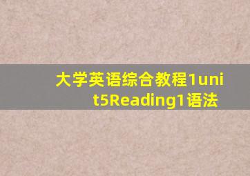 大学英语综合教程1unit5Reading1语法