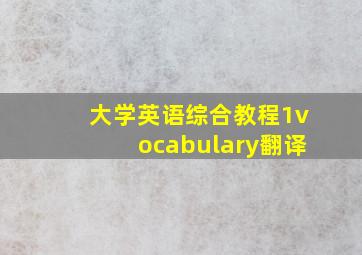 大学英语综合教程1vocabulary翻译