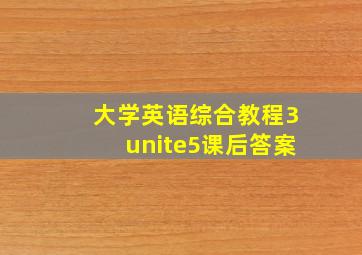 大学英语综合教程3unite5课后答案