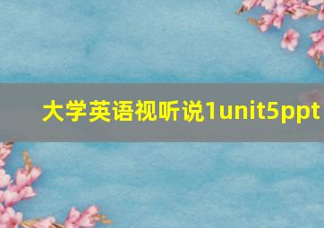 大学英语视听说1unit5ppt