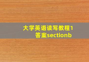 大学英语读写教程1答案sectionb