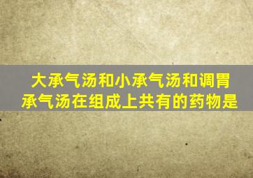 大承气汤和小承气汤和调胃承气汤在组成上共有的药物是