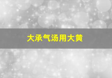 大承气汤用大黄