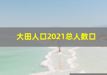 大田人口2021总人数口