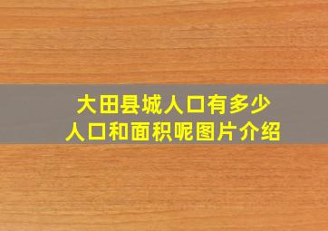 大田县城人口有多少人口和面积呢图片介绍