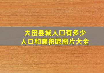 大田县城人口有多少人口和面积呢图片大全