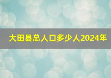 大田县总人口多少人2024年