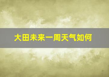 大田未来一周天气如何