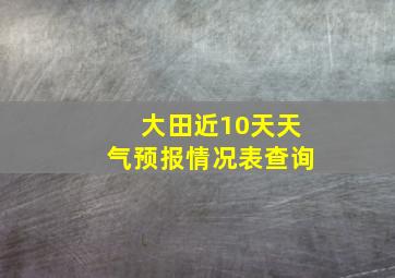 大田近10天天气预报情况表查询