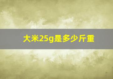 大米25g是多少斤重