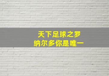 天下足球之罗纳尔多你是唯一