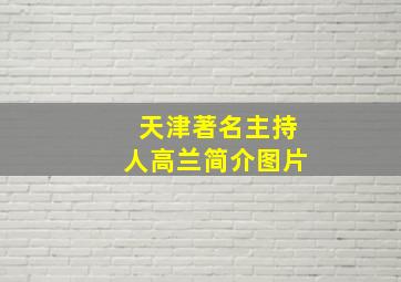 天津著名主持人高兰简介图片