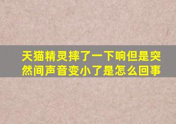 天猫精灵摔了一下响但是突然间声音变小了是怎么回事