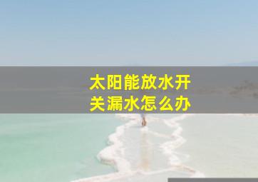 太阳能放水开关漏水怎么办