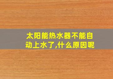 太阳能热水器不能自动上水了,什么原因呢