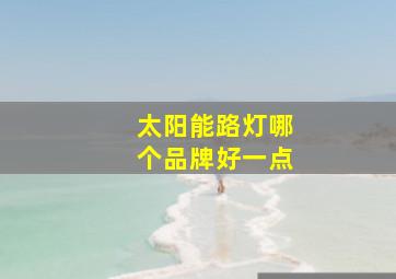 太阳能路灯哪个品牌好一点