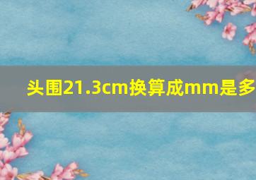 头围21.3cm换算成mm是多少